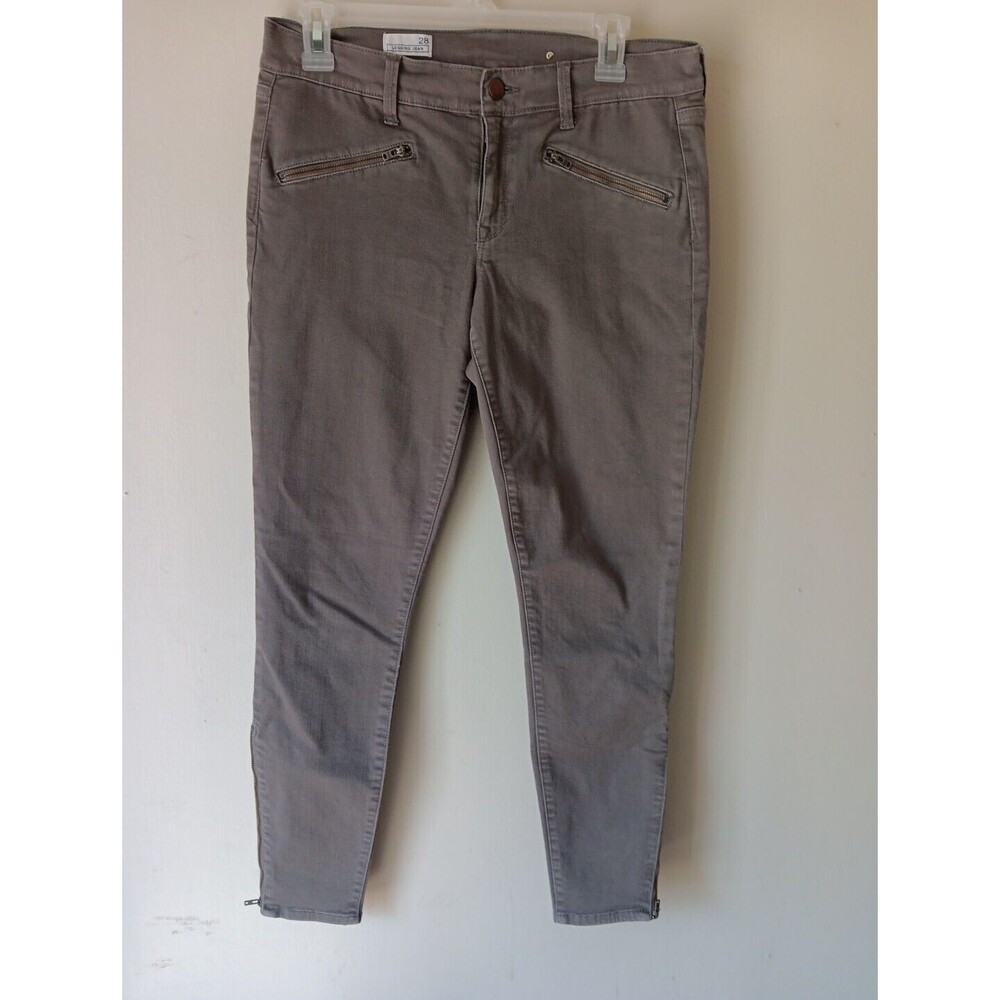 Gap 1969 Legging Jeans Womens Size 28 Gray Denim Ankle Zip Mid Rise